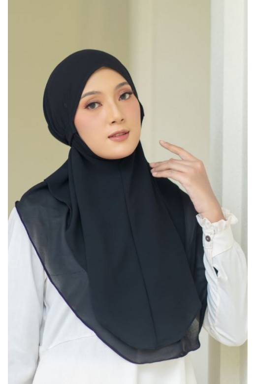 Bergo Khimar Azzura Black